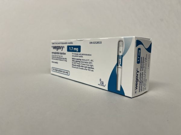 Wegovy 1.7mg a box of medicine on a white surface